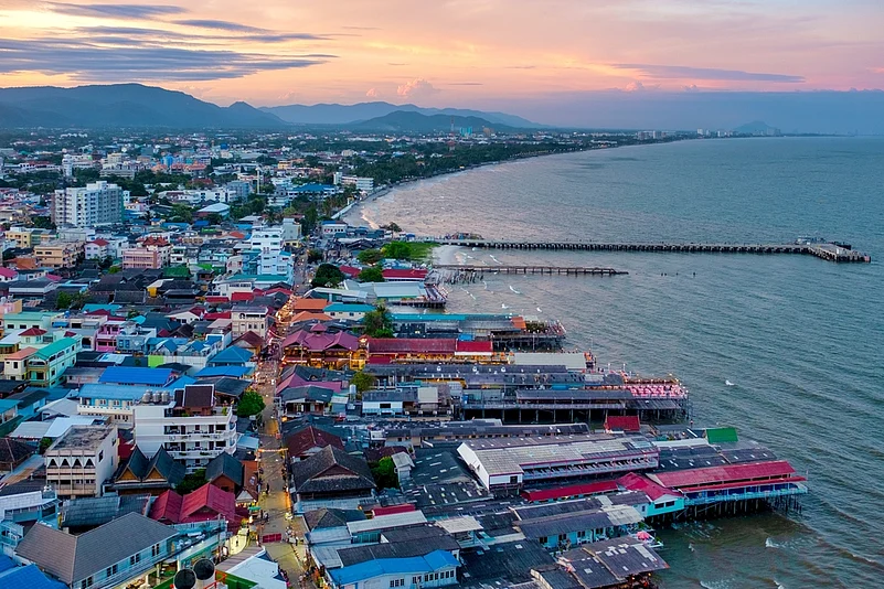 An aerial view of Hua Hin